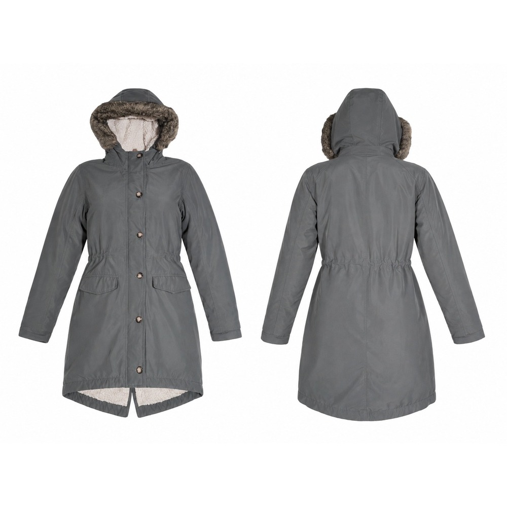 Y2K Abercrombie & Fitch Womens M Green Utility Jacket Faux Fur Hood Sherpa Lined